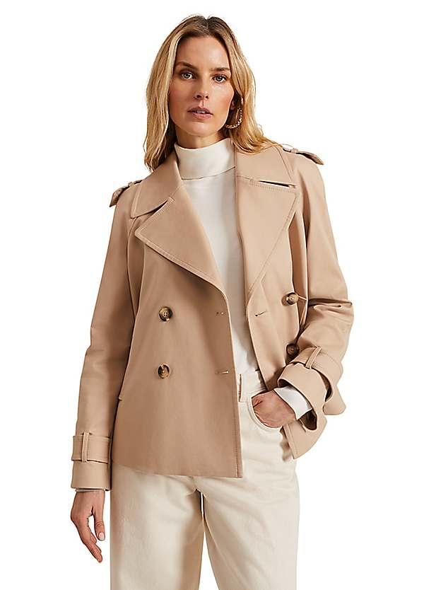 Lola Camel Cropped Trench Jacket by Phase Eight Look Again