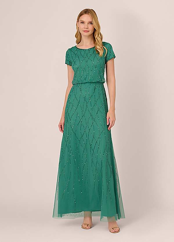 Long Beaded Dress by Adrianna Papell Look Again