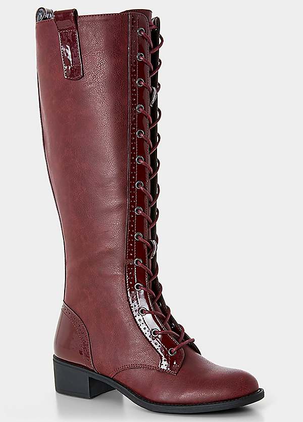 Long Lace Up Riding Boots by Joe Browns