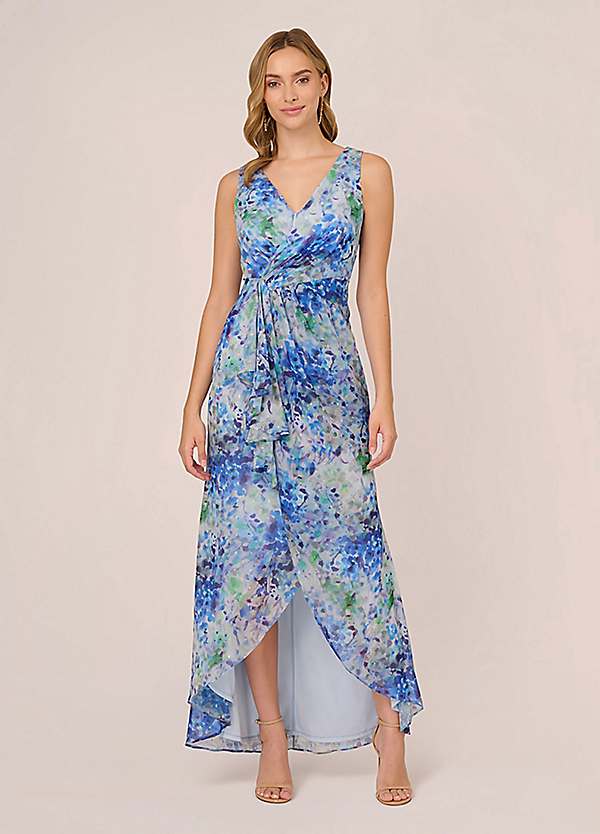 Long Printed Gown by Adrianna Papell