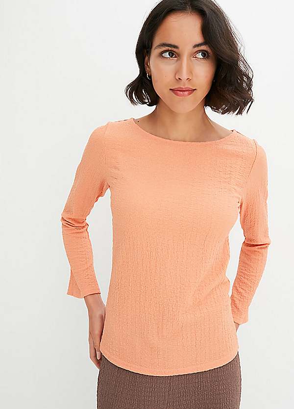 Long Sleeve Crepe Top by bonprix