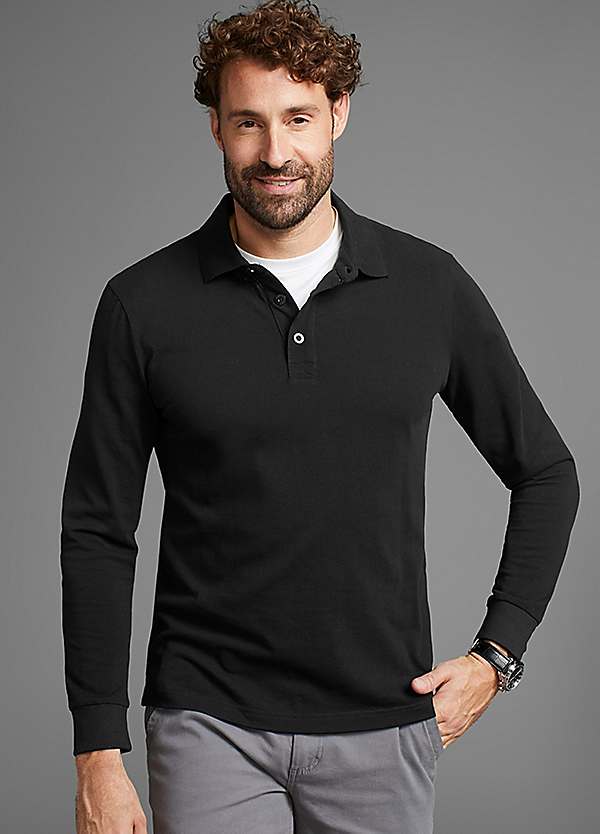 Long Sleeve Polo Shirt by Man's World | Look Again