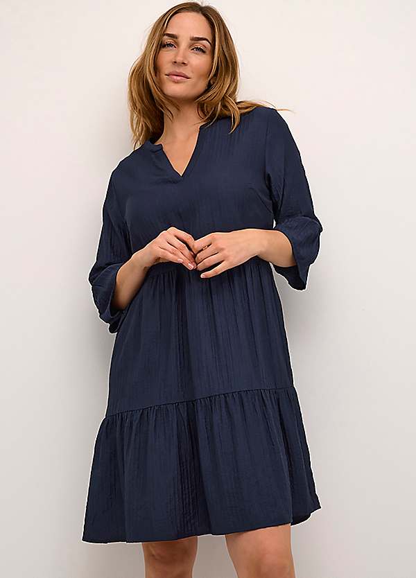 Lori Three-Quarter Sleeve Notch Neck Short Dress by Cream