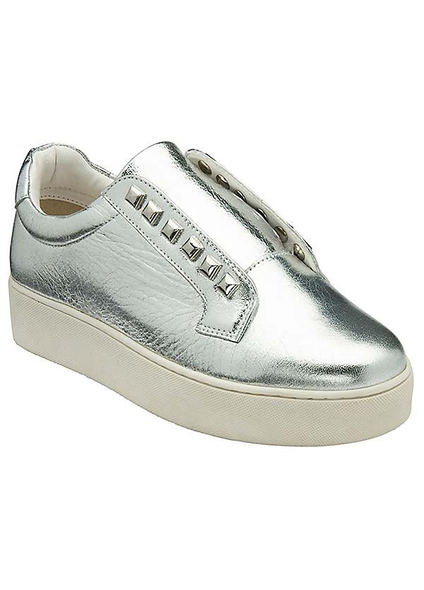 Ladies leather trainers on sale