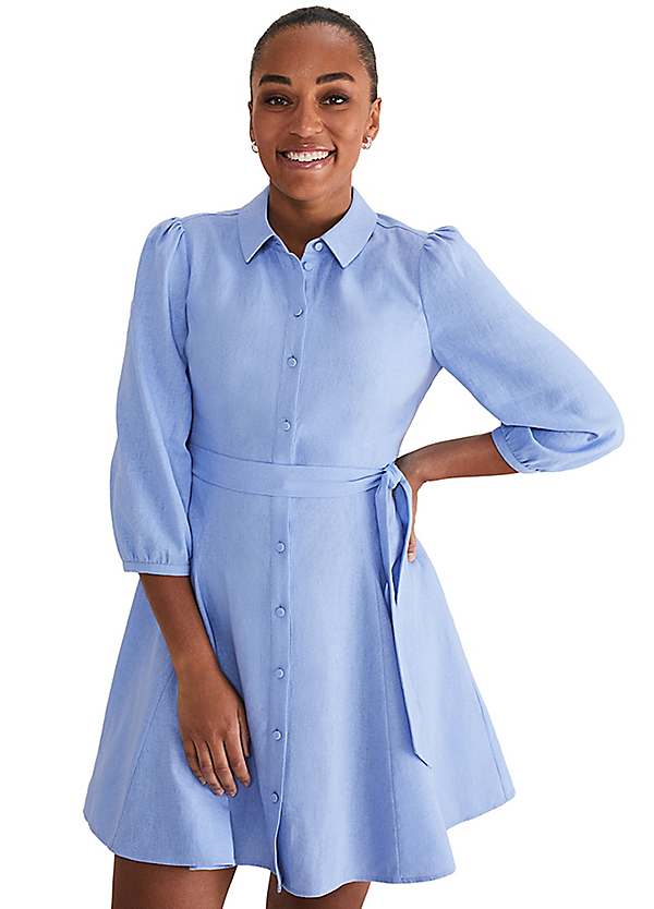 Light blue 2024 button down dress