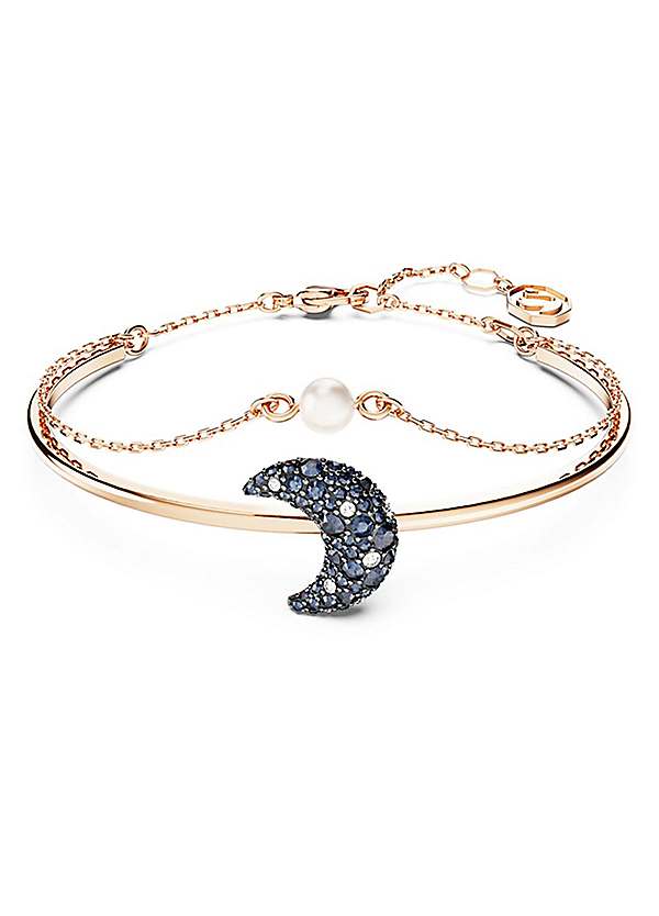 Luna Moon Pearl Bangle Bracelet by Swarovski Look Again