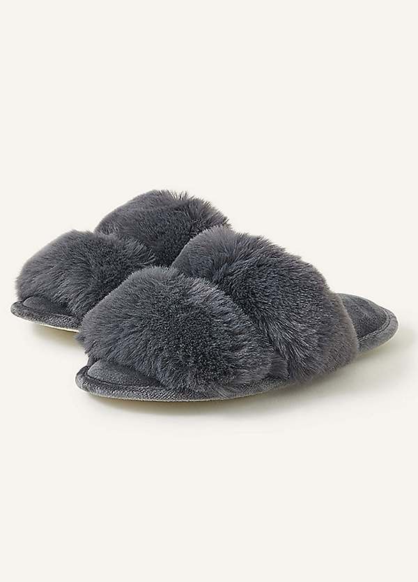 Double band best sale fur slides