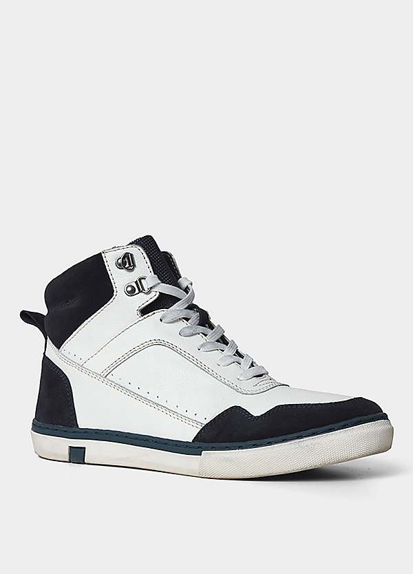 Mens white best sale leather high tops