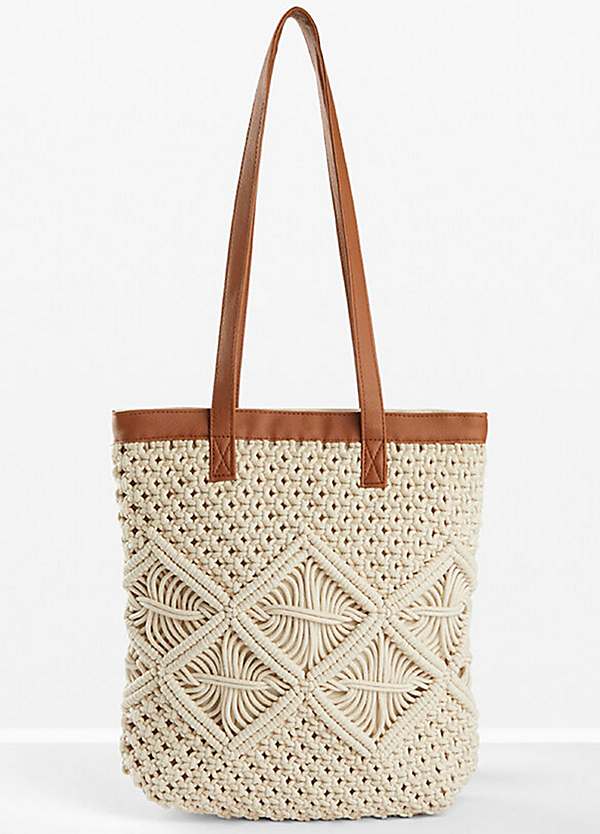 Macrame best sale tote bag