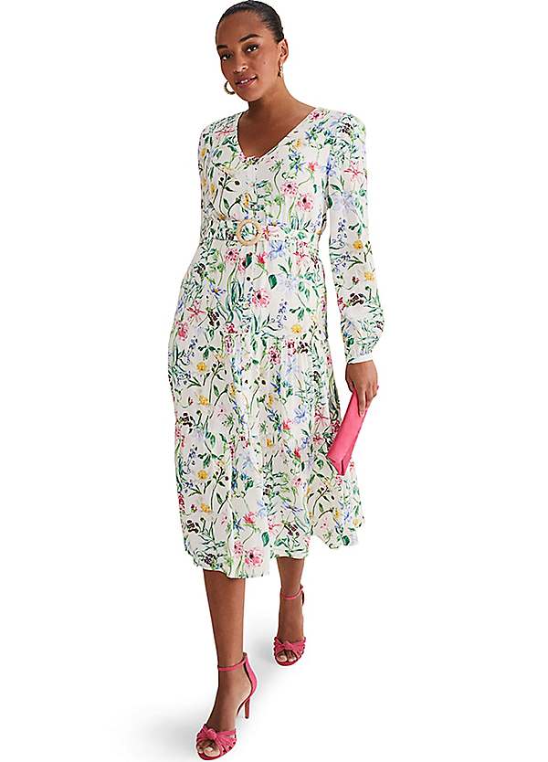Phase Eight マヤ アブストラクト お洒落 ミディ ドレス Maya Floral Midaxi Dress by Phase Eight | Look Again
