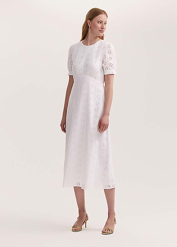 Mela Embroidered Cotton Midi Tea Dress by Finery Look Again