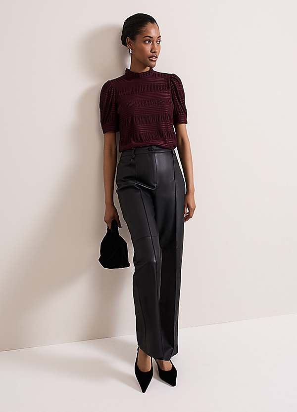 Phase Eight Melissa PU Straight Leg Trousers by Phase Eight