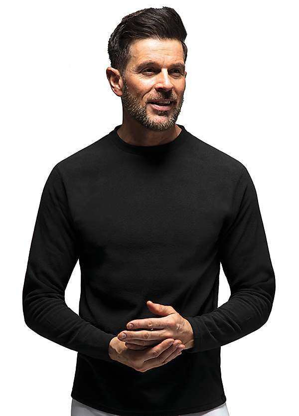 Men's Black Thermal Base Layer Long Sleeve Crew Top Original