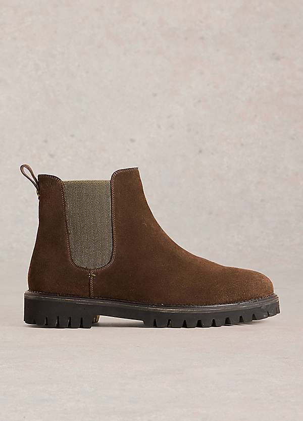 Men's Chunky Brown Suede Chelsea Boots by White Stuff Look Again