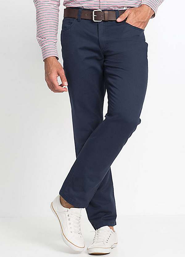 Men's Cotton Straight Trousers by bonprix