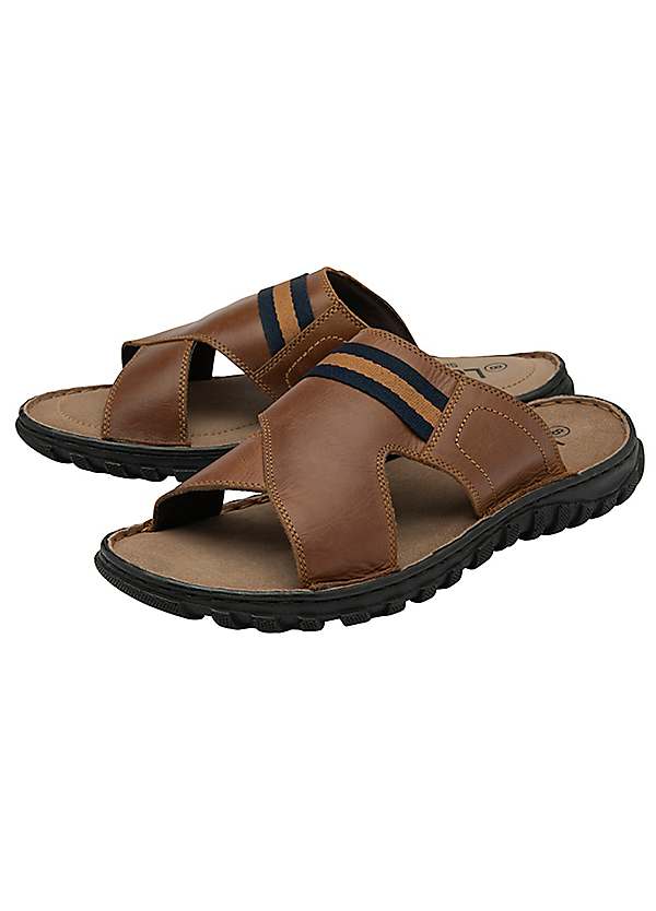 Mens Bastion Tan Leather Sandals by Lotus Look Again