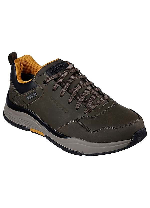 Mens Benago Low Profile Waterproof Lace Up Trainers by Skechers Look Again