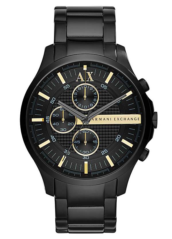 Armani exchange deals black analogue watch