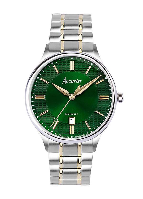 Accurist Men s Classic Two Tone Stainless Steel Bracelet Analogue 37mm Watch by Accurist