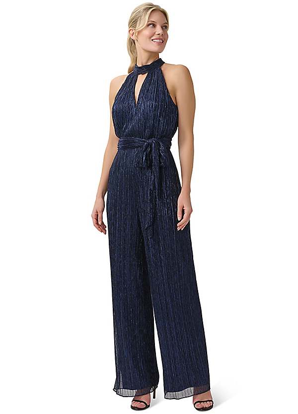 Metallic Crinkle Jumpsuit by Adrianna Papell Look Again