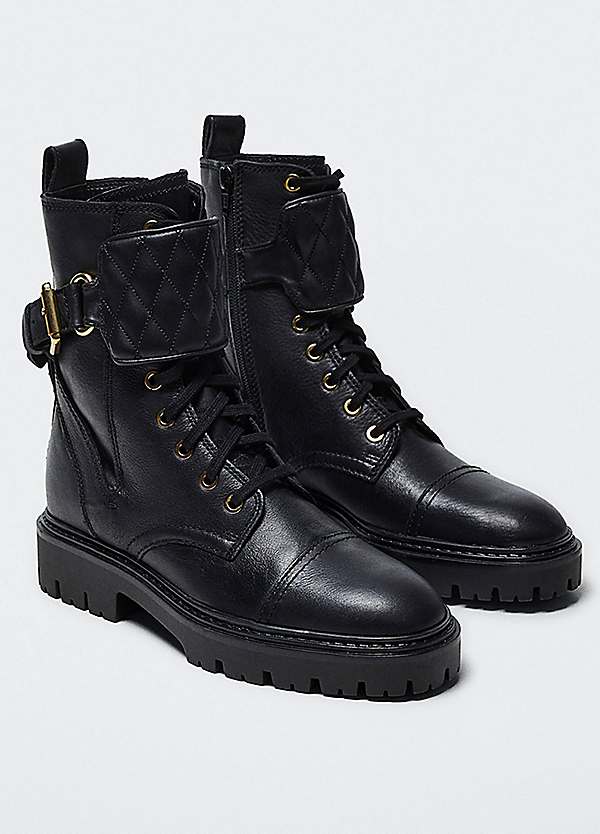 Mango lace up outlet boots