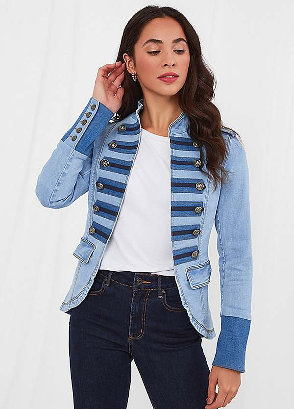 Military style hot sale jean jacket