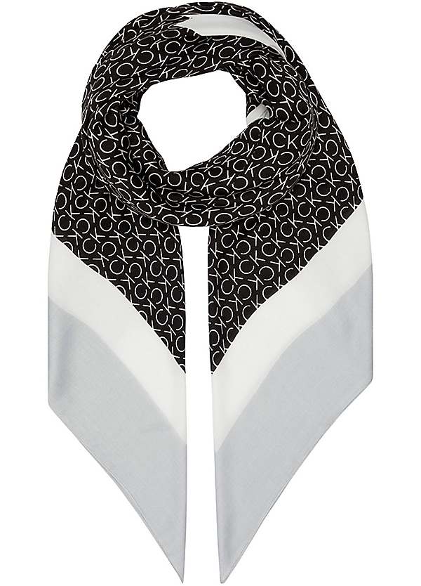 Monogram Print Scarf by Calvin Klein