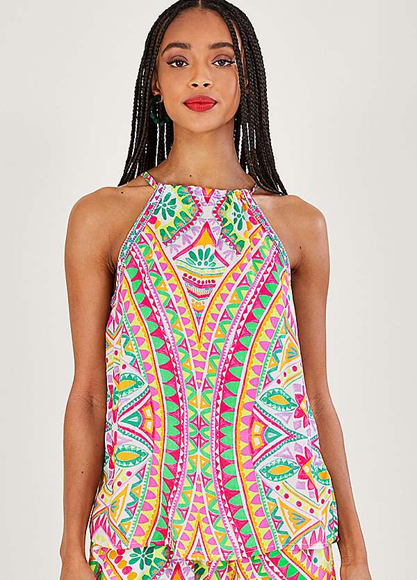 Mosaic Print Halter Cami Top by Monsoon | Look Again