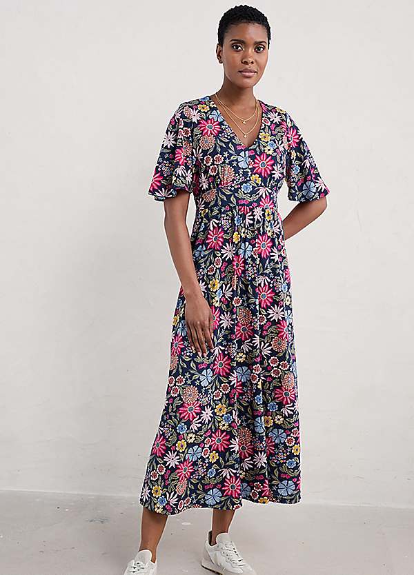 Multi Chateaux Half Sleeve Maxi Dress by Seasalt Cornwall