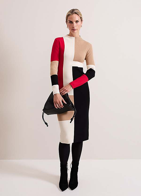 Phase eight colour block fashion dress