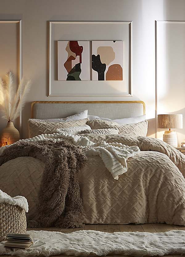 Fleece cable knit duvet cover sale