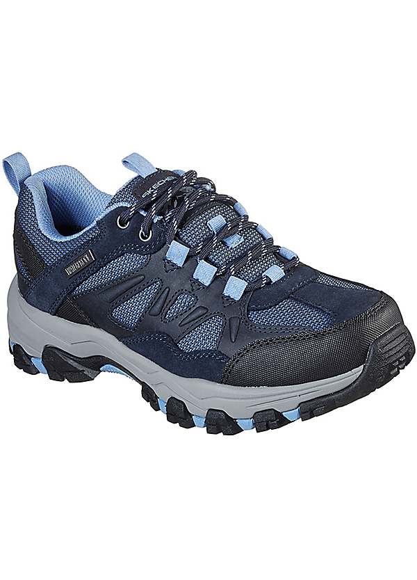 Zuidelijk bedrijf Il Navy & Light Blue Mid Top Lace Up Hiker Trail With Air-Cooled Memory Foam  Ankle Boots by Skechers | Look Again
