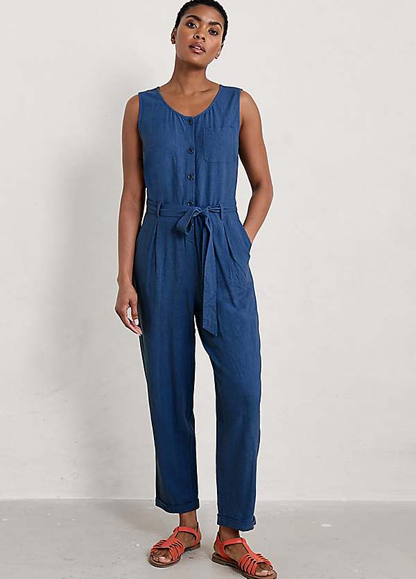 Navy Abbey Pool Sleeveless Jumpsuit by Seasalt Cornwall