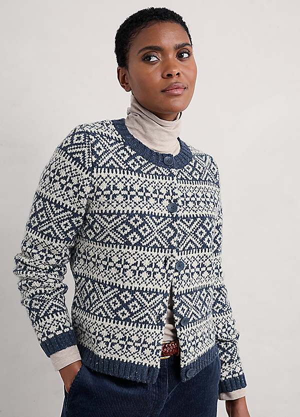 Navy Dawson Pick Cardigan Fairisle by Seasalt Cornwall Look Again