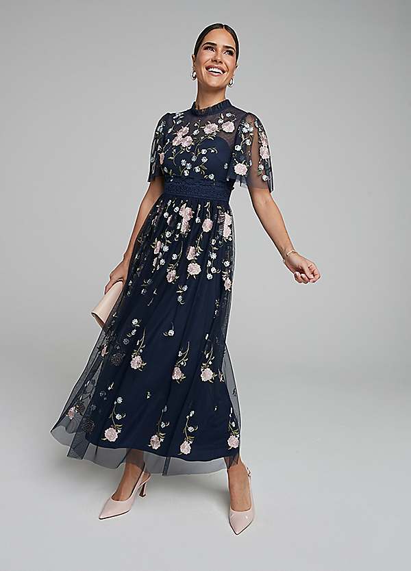 sachin and babi light blue dress ASOS DESIGN casual embroidered maxi dress with lace inserts in white main image 1