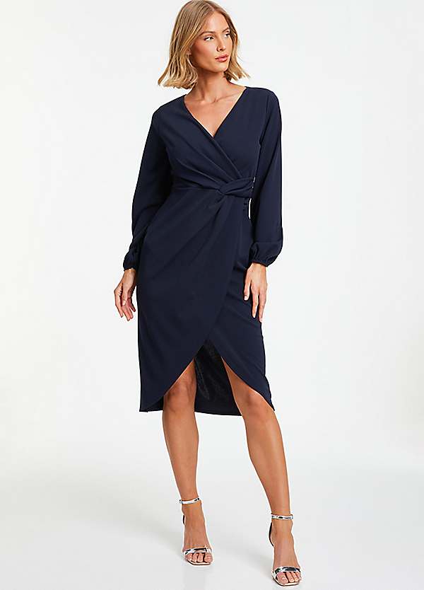 Navy wrap hot sale over dress