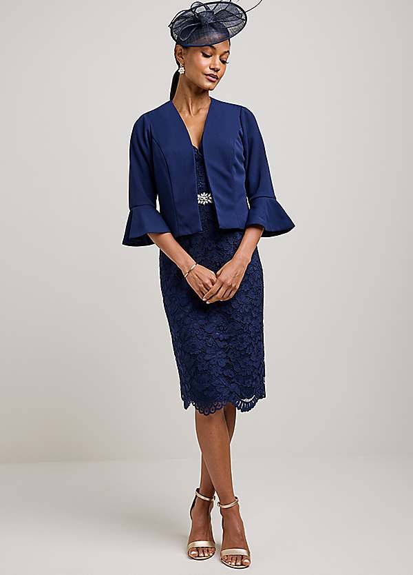 Kaleidoscope Navy Blue Dress And Jacket Navy Lace Dress Jacket By