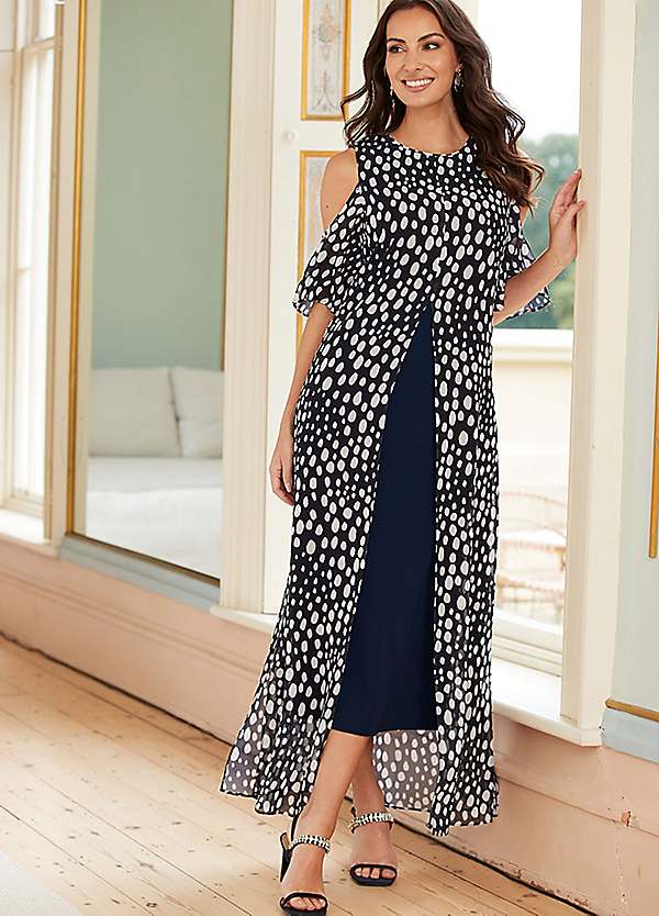 Chiffon overlay hot sale maxi dress