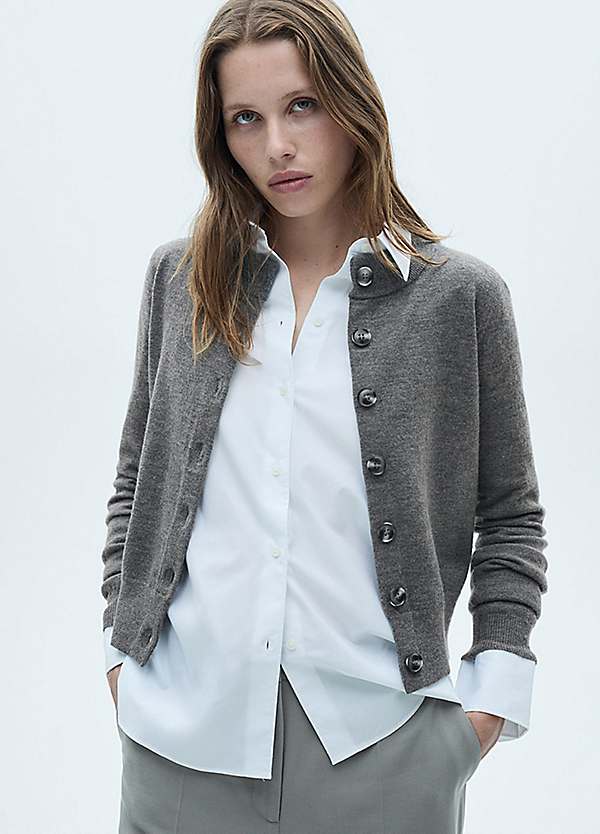 Nekko Grey Knitted Cardigan by Mango Look Again