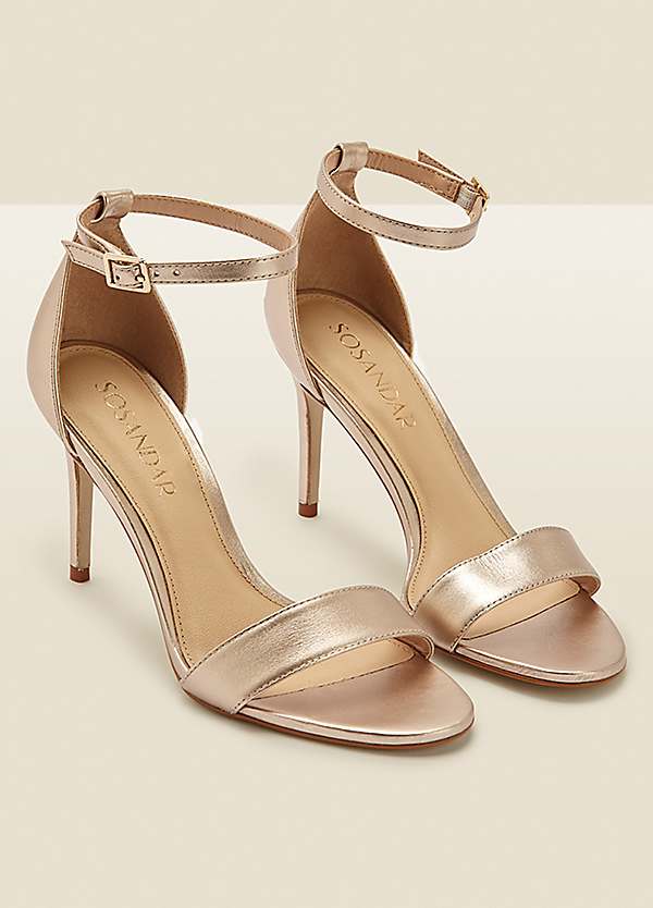 Simple gold strappy heels on sale