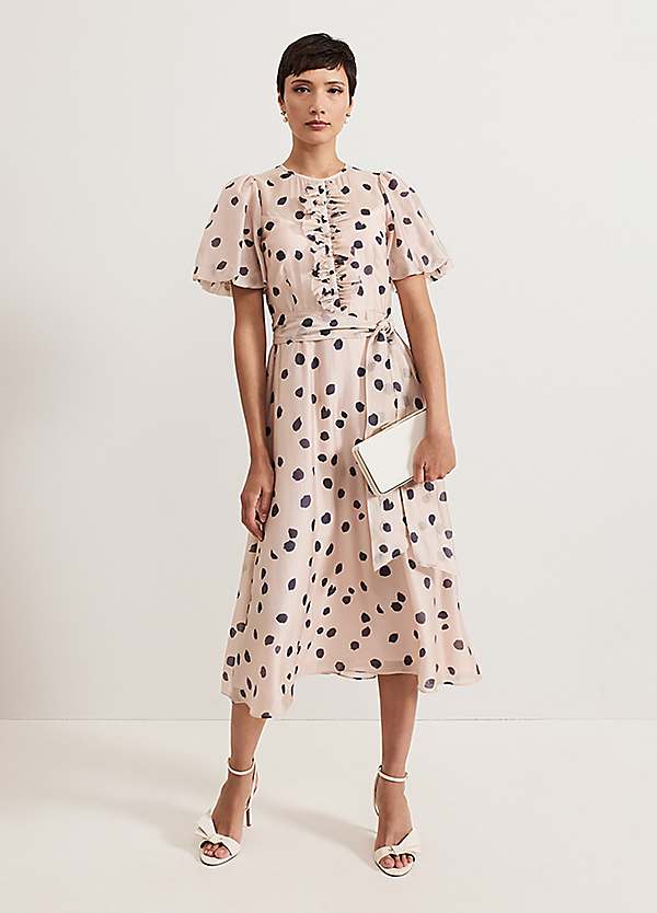 Nicola Spot Ruffle Midi Dress by Phase Eight | Look Again