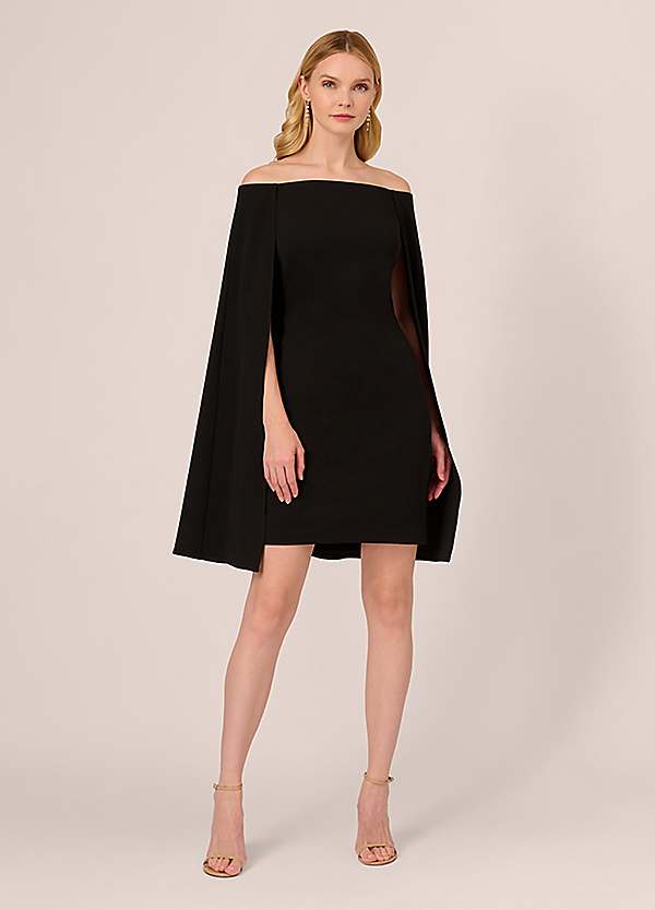 Structured cape 2024 sheath dress