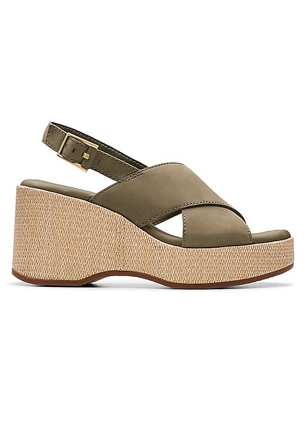 Clarks Olive Nubuck Manon Wish Sandals by Clarks