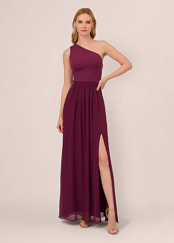 One shoulder chiffon on sale gown