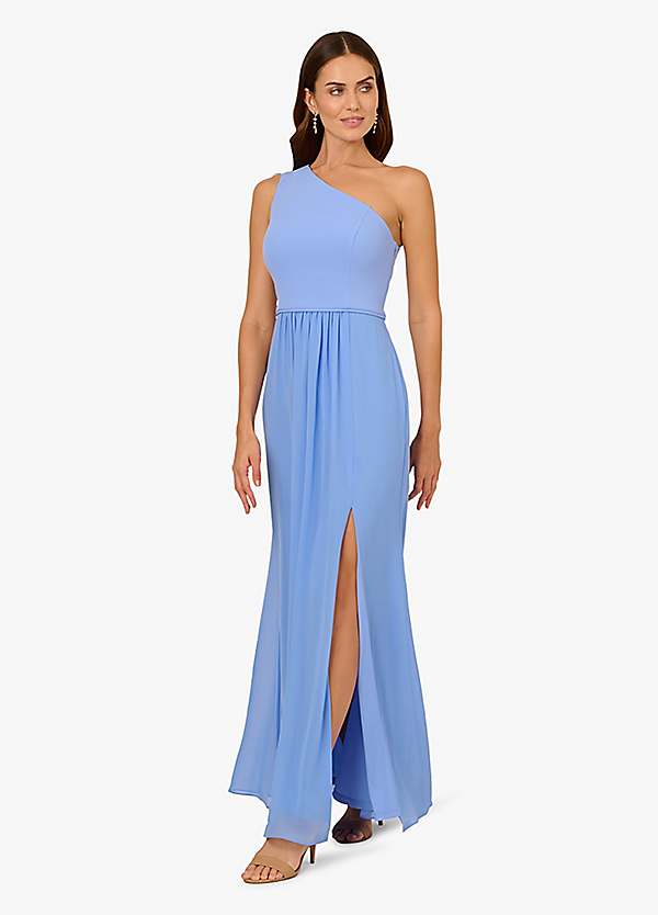 adrianna papell one shoulder chiffon dress Buy Adrianna Papell Pink One Shoulder Chiffon Gown from Next USA