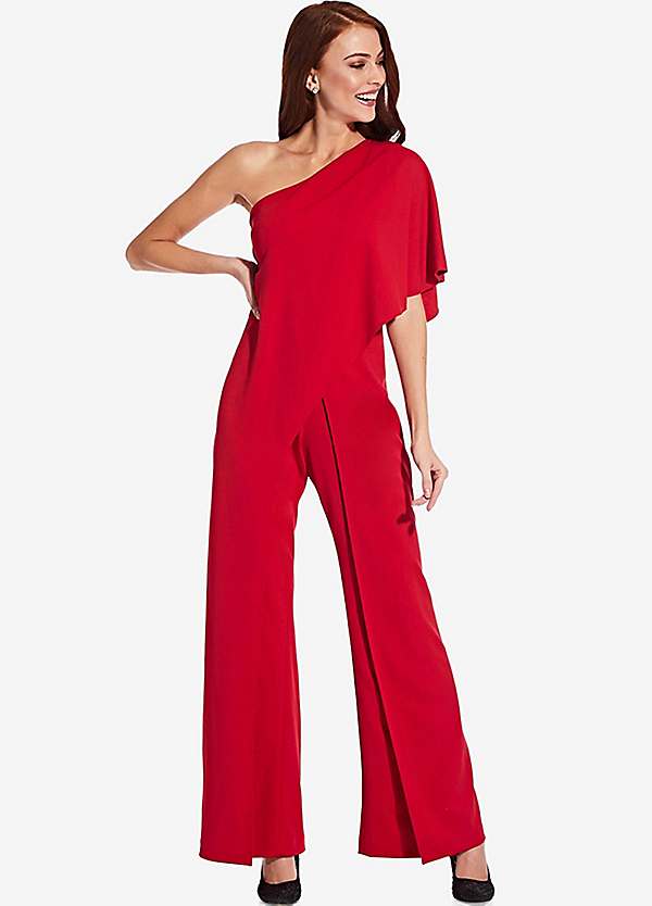 One Shoulder Jumpsuit by Adrianna Papell Look Again