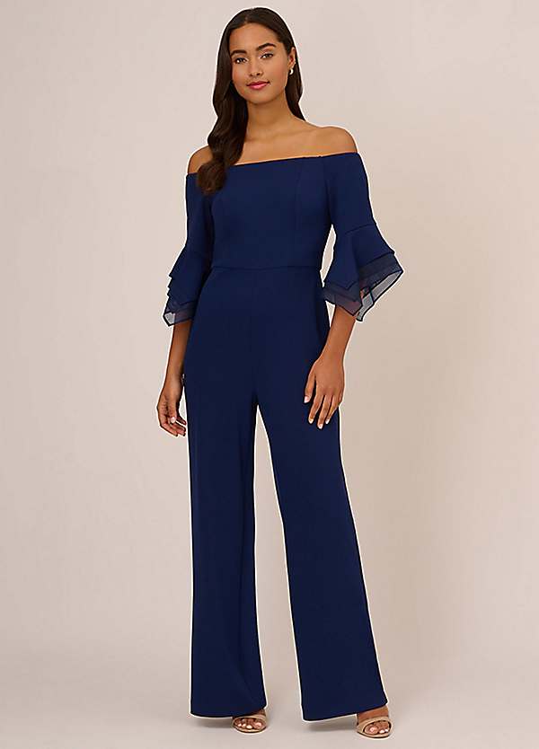 Organza Crepe Jumpsuit by Adrianna Papell