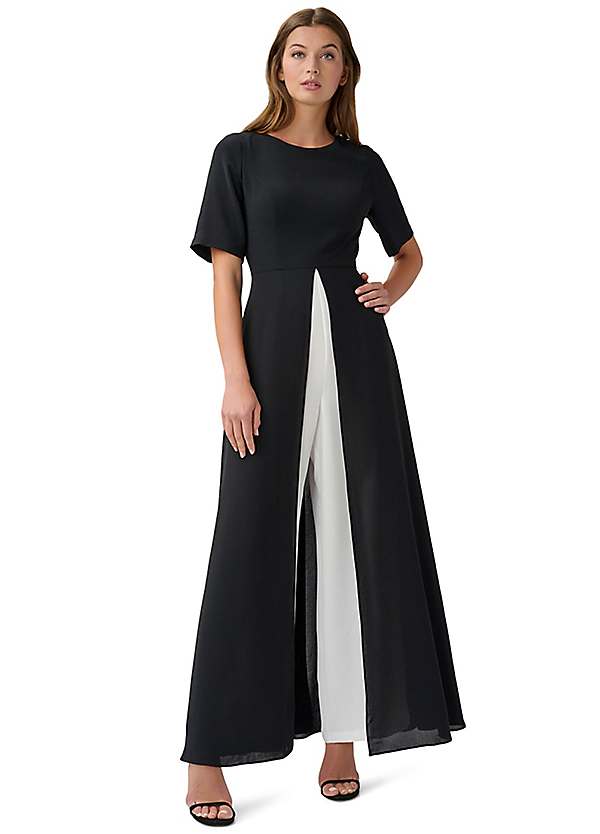 Overlay Crepe Jumpsuit by Adrianna Papell