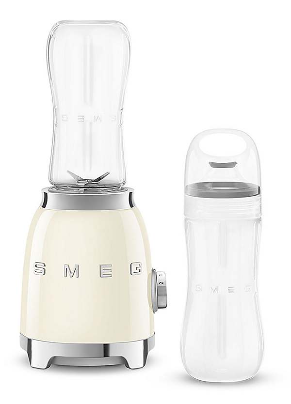 SMEG Retro Personal Blender with 2 Bottles PBF01PBUS, Pastel Blue, Medium PBF01CRUK Retro 50\u0027s Style 600ml Personal Blender - Cream by SMEG