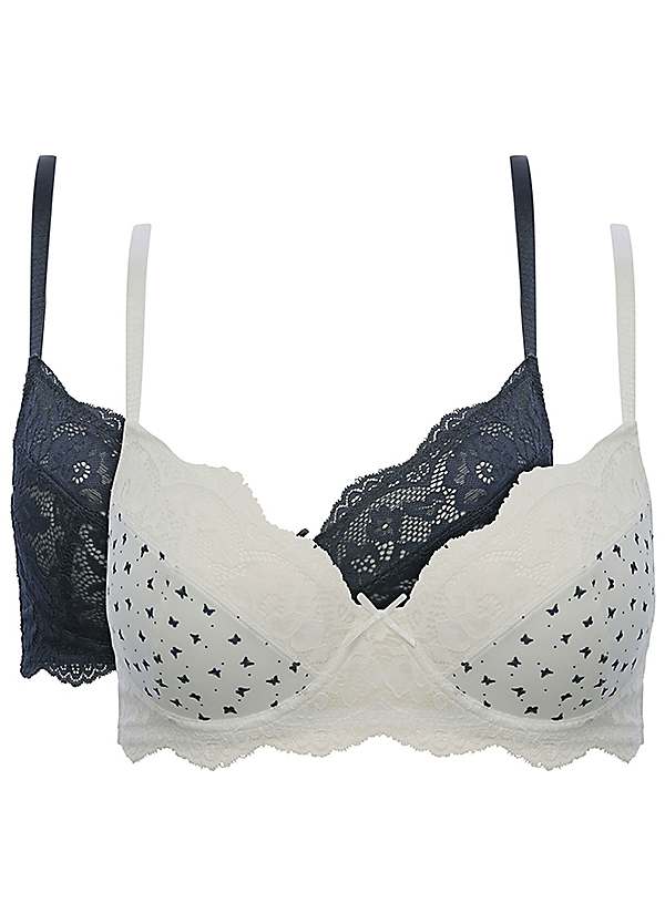 Pack of 2 Butterfly Print Bras by Anya Madsen